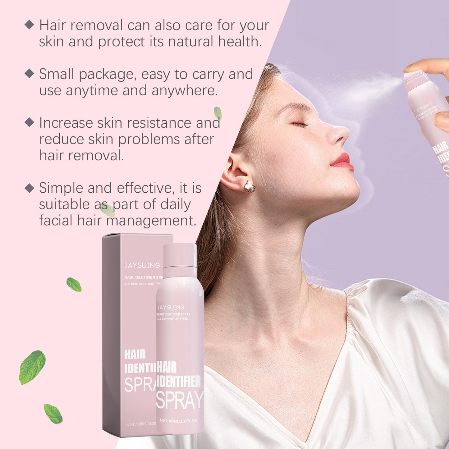 Gentle Facial Hair Removal Spray - Soothing Botanical Formula