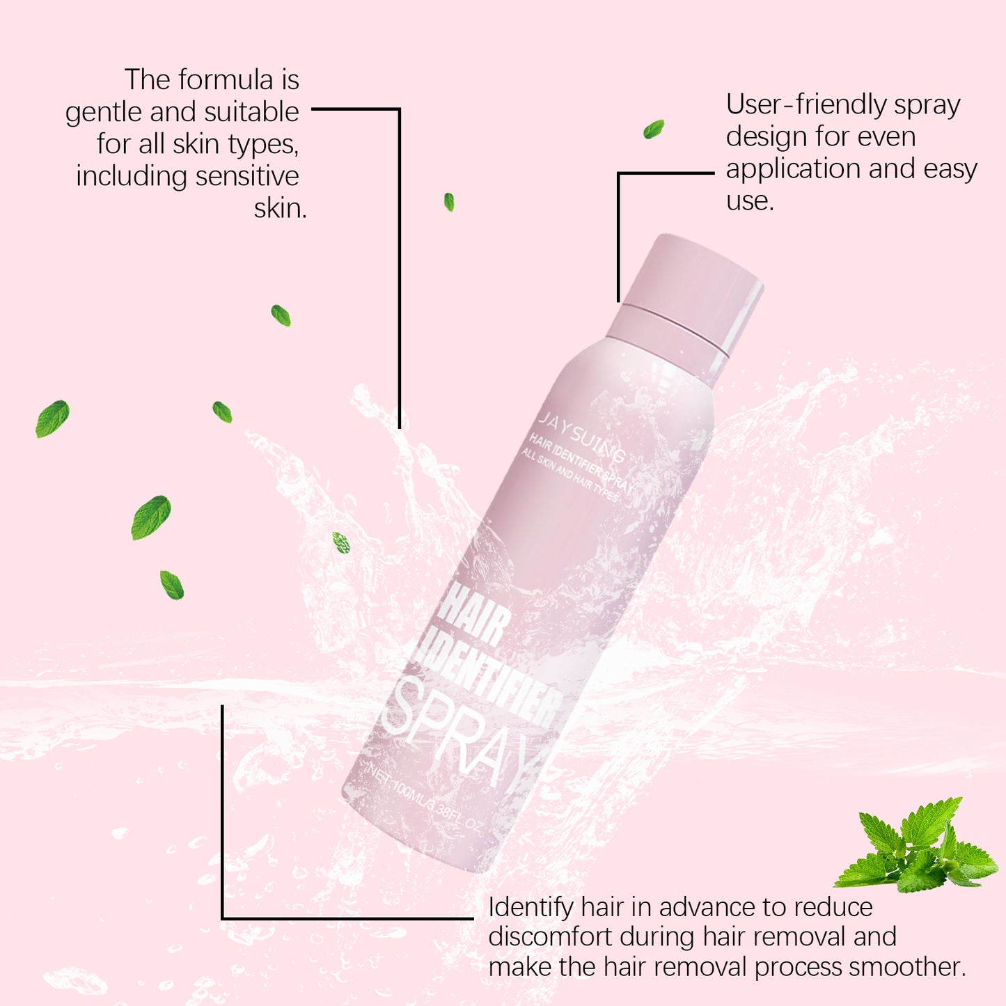 Gentle Facial Hair Removal Spray - Soothing Botanical Formula
