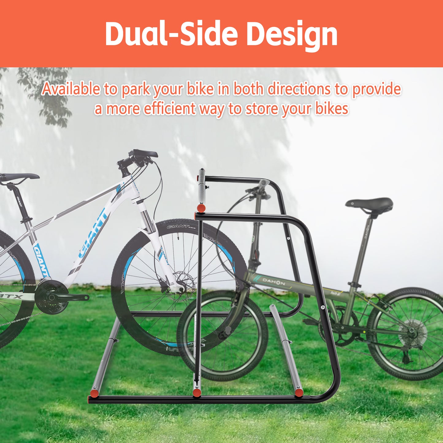 Heavy-Duty Outdoor Bike Rack - Freestanding Steel Storage Stand for 10 Bikes