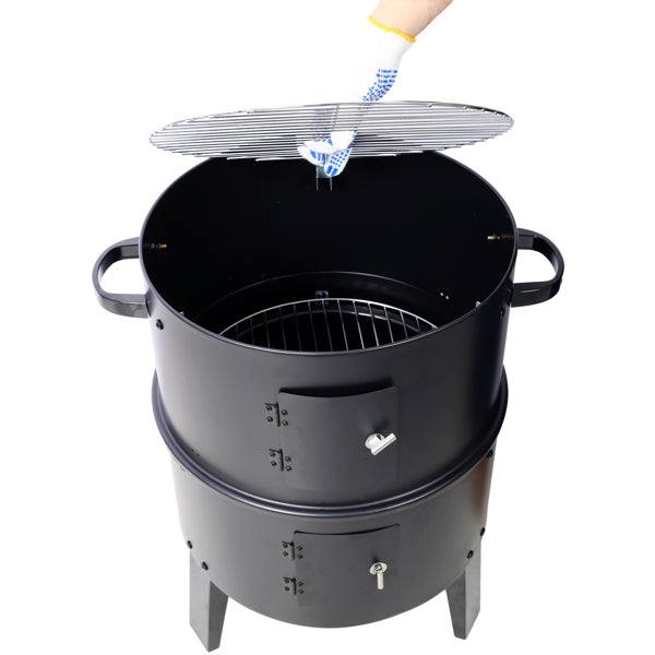 16-Inch Charcoal Smoker Grill - Portable Outdoor Cooking