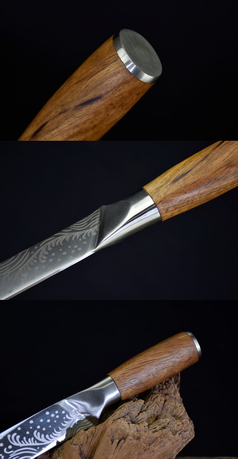 Small Kitchen Chef Knife with Rosewood Handle - 16.5cm Blade
