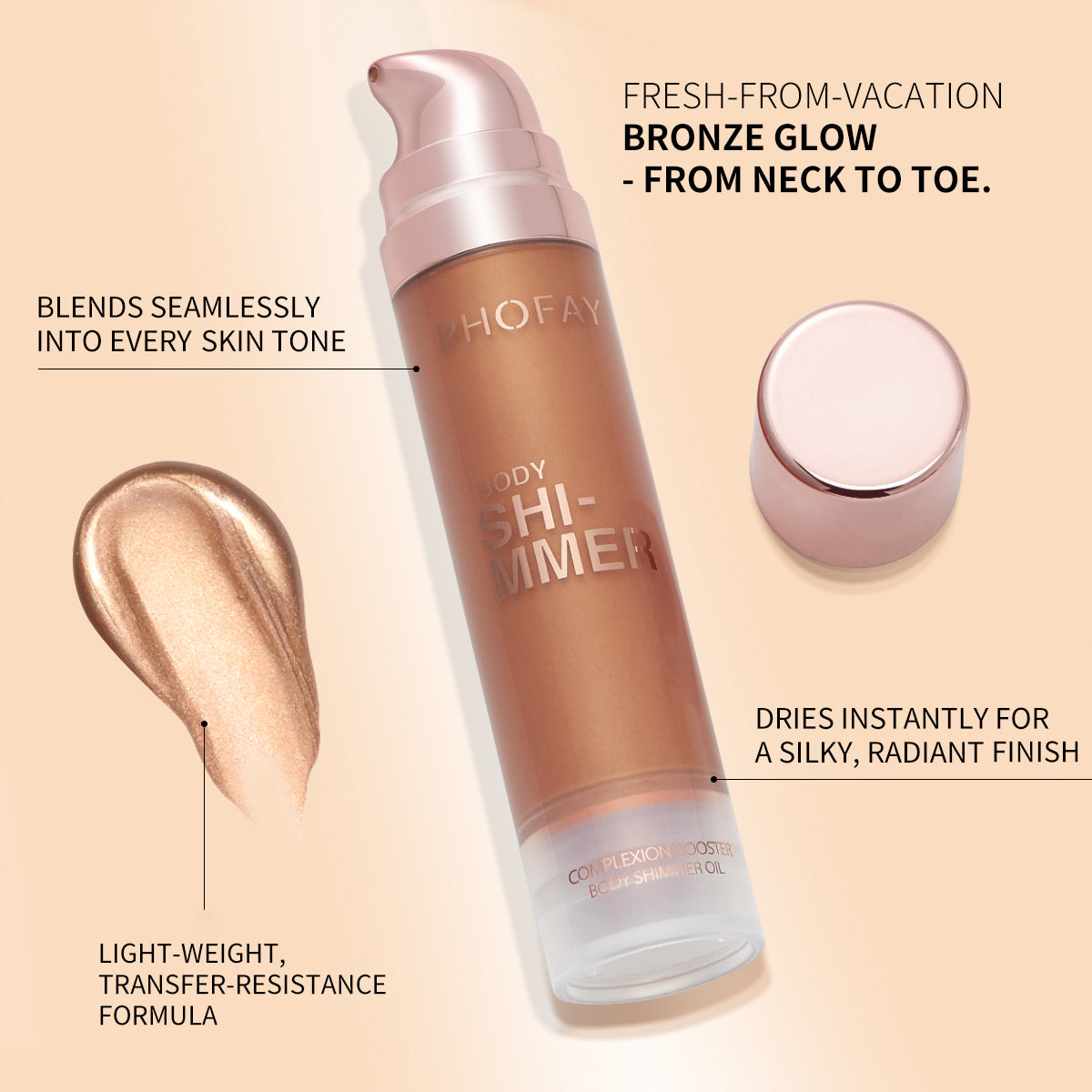 Silky Body Shimmer Oil - Lightweight Illuminating Glow for Skin