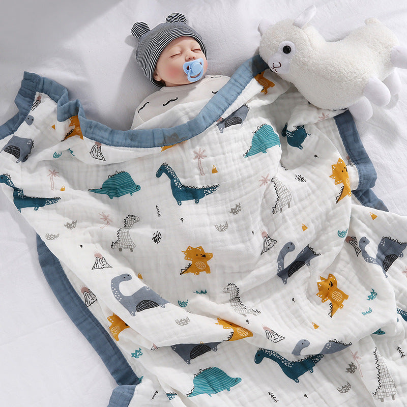 Children's Cartoon Bath Towel Six-Layer Gauze Quilt Blanket - Super Soft & Antibacterial