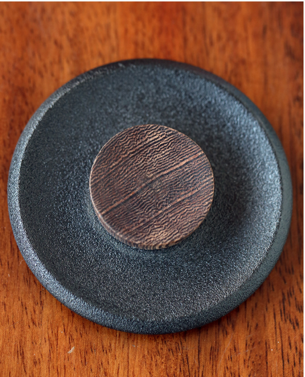 Ceramic Office Tea Cup with Wooden Handle and Lid 450ml Black