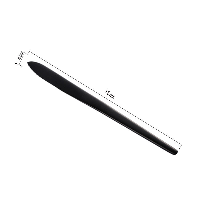 Ins Style Black Brushed Stainless Steel Cutlery Set - Multiple Styles