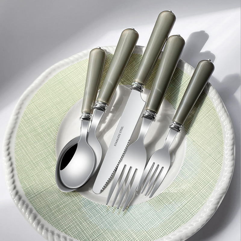 Luxury Nordic Style Household Kitchen Cutlery Set - Portable Knife Fork Spoon