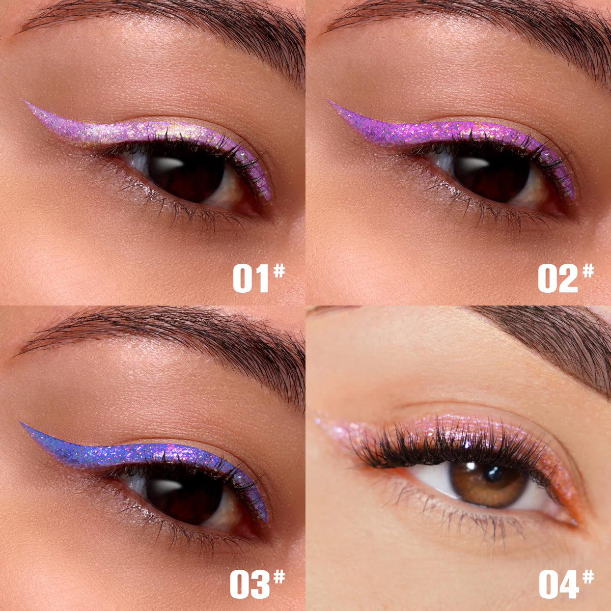 Liquid Glitter Eyeliner Set - 8 Piece Waterproof Long-Lasting Makeup Kit