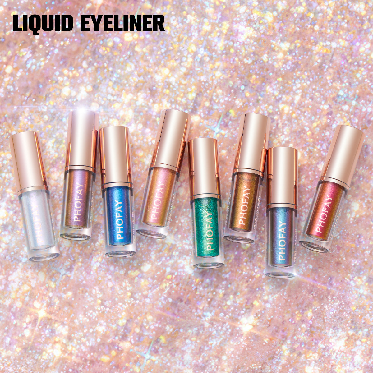 Liquid Glitter Eyeliner Set - 8 Piece Waterproof Long-Lasting Makeup Kit