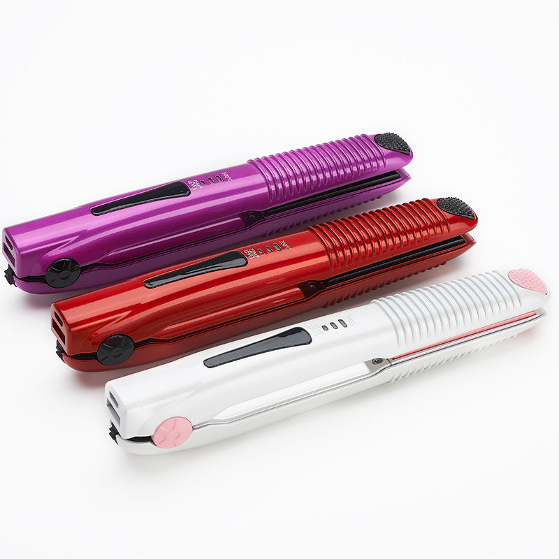 USB Rechargeable Curling Iron - Wireless Hair Straightener & Styling Tool