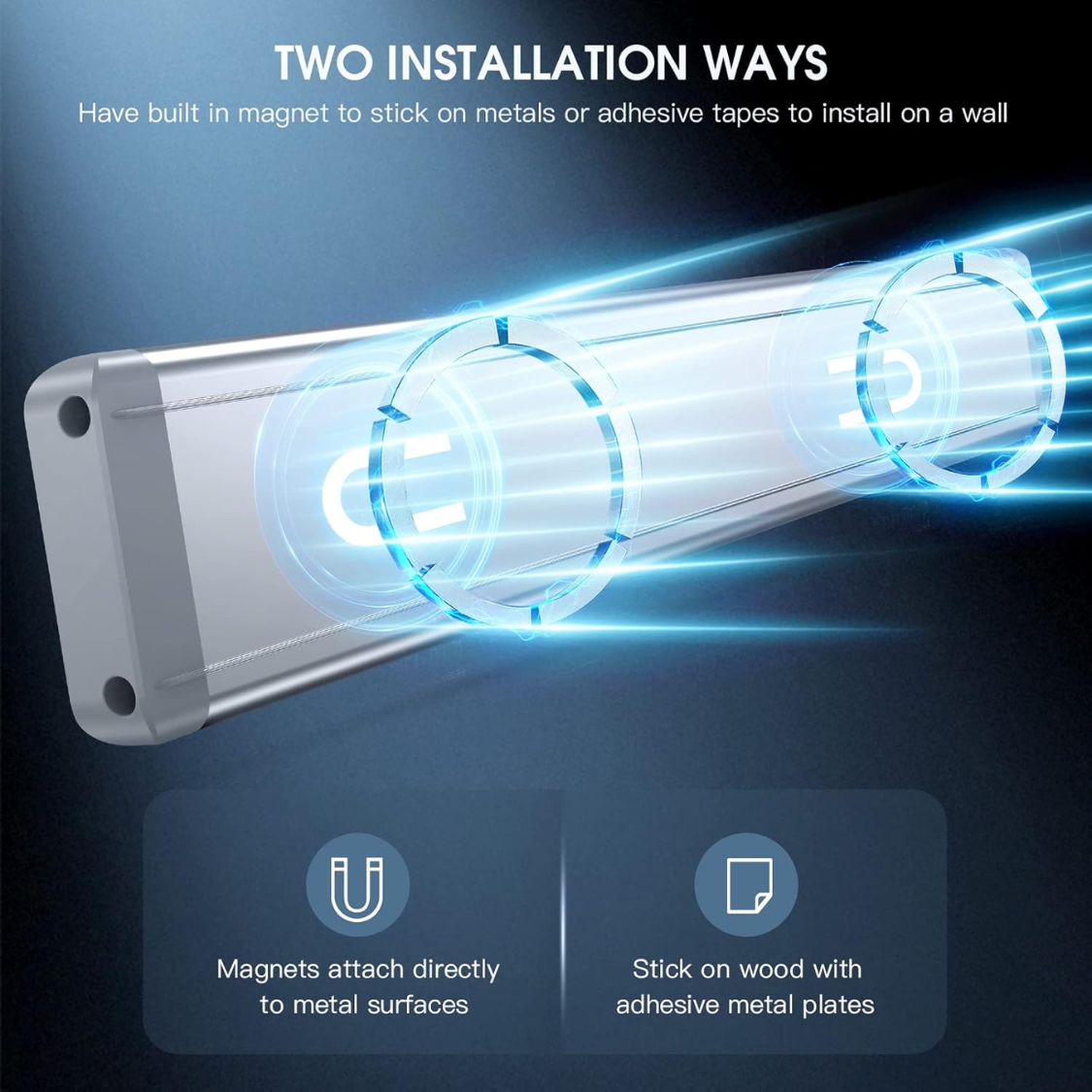 Rechargeable Motion Sensor Under Cabinet Lights 10 Inch, Dimmable & Wireless