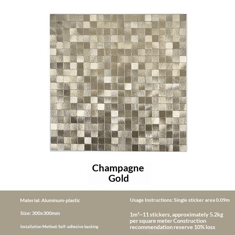 Self-Adhesive Mosaic Tile Wall Panels - Aluminum Plastic Background for Kitchen & Home Decor