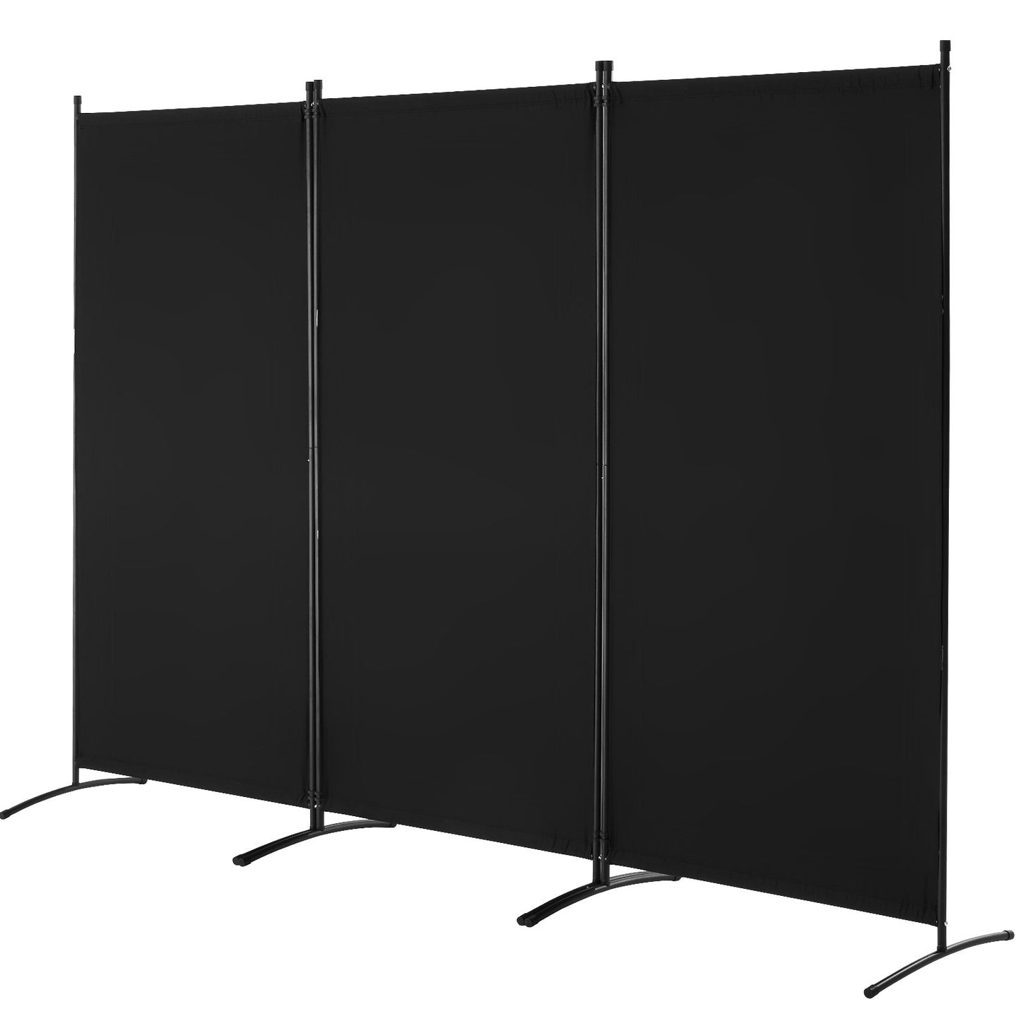3 Panel Folding Room Divider - Portable Privacy Screen in Black
