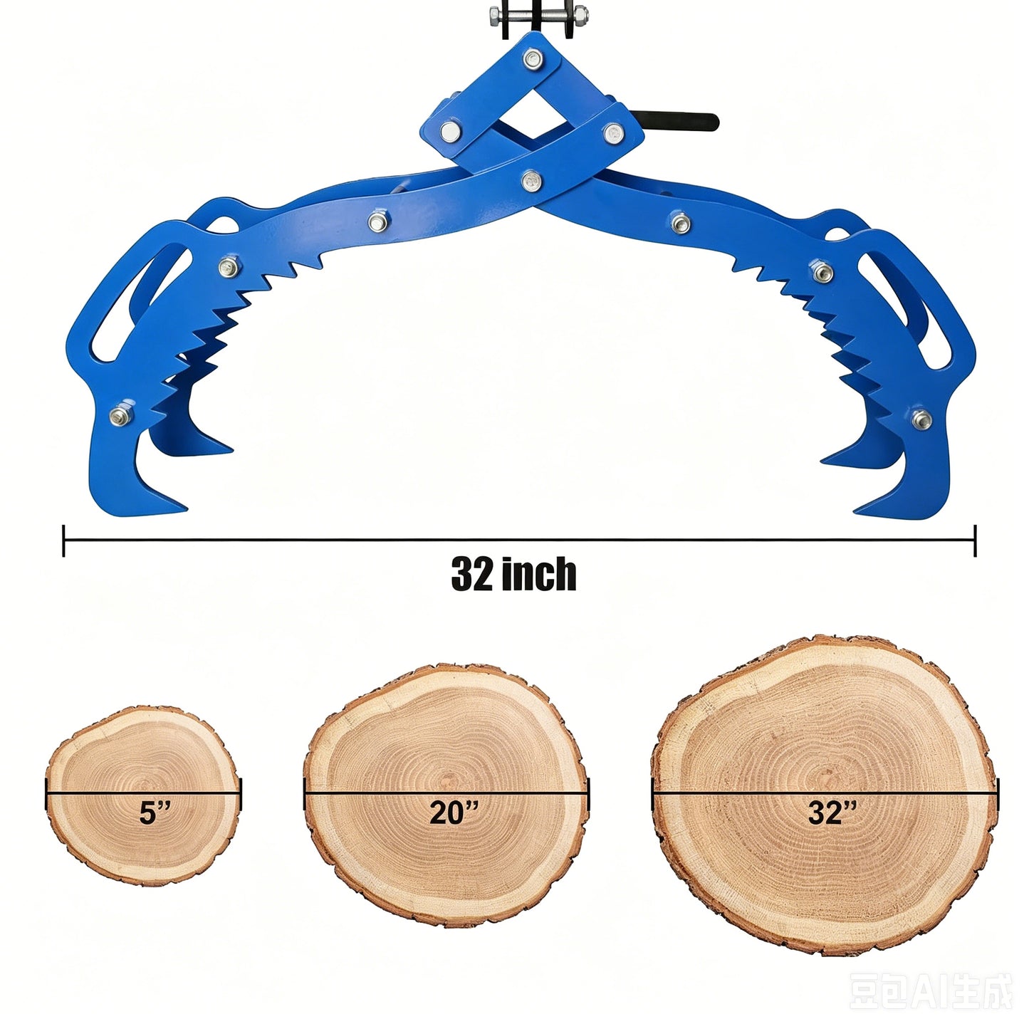 36 Inch Log Lifting Tongs - Heavy Duty 5000 LBS Steel Grapple