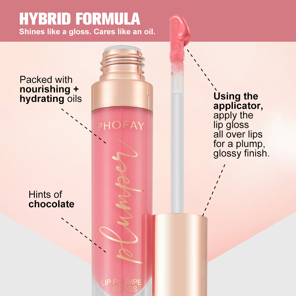 Shiny Lip Plumper Gloss - Hydrating High-Shine Volumizing Lip Makeup