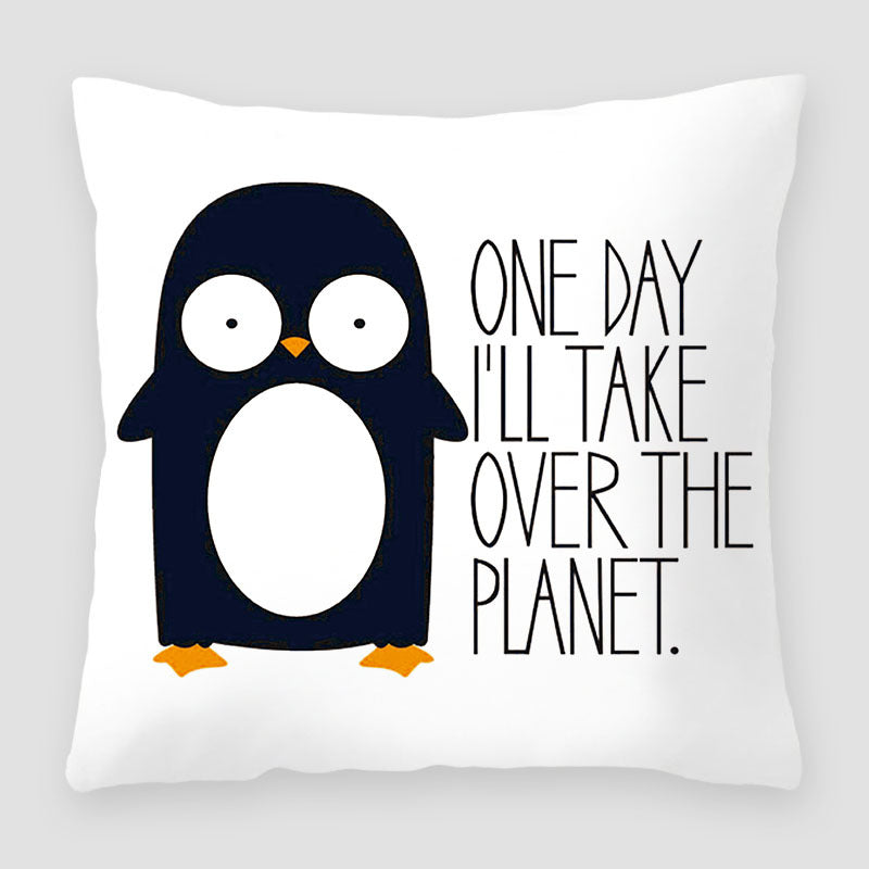 Cartoon Peach Skin Velvet Pillow Cover for Sofa & Living Room - Multiple Colors
