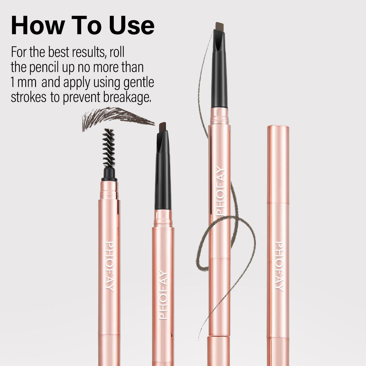 Waterproof Triangular Eyebrow Pencil with Spoolie Brush