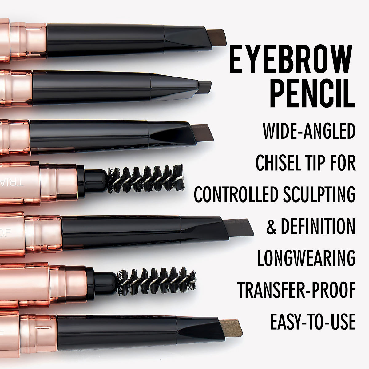 Waterproof Triangular Eyebrow Pencil with Spoolie Brush