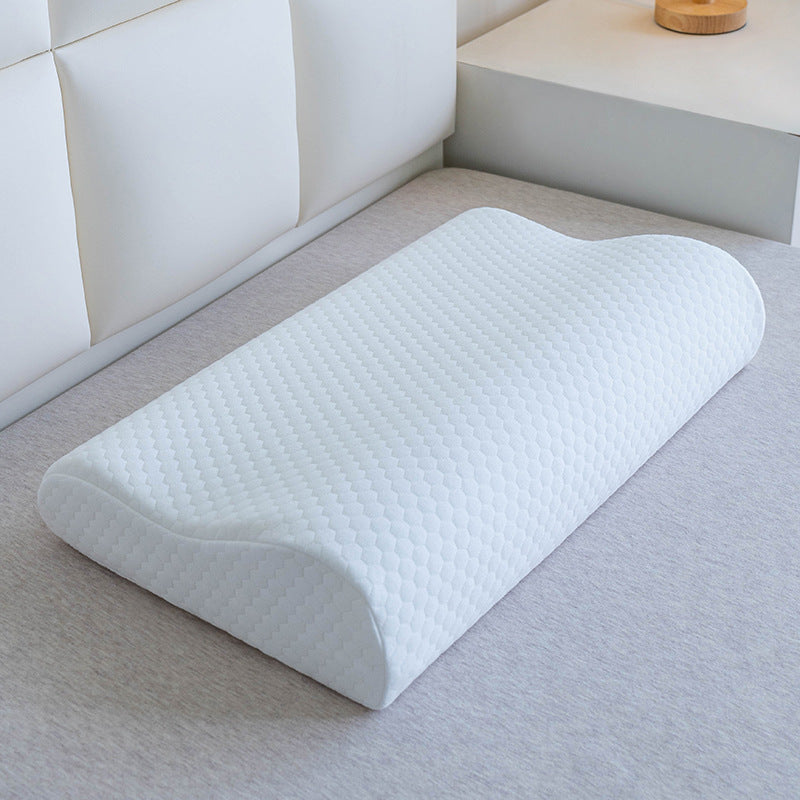 Single-Person Memory Foam Pillow with High-Low Support - White