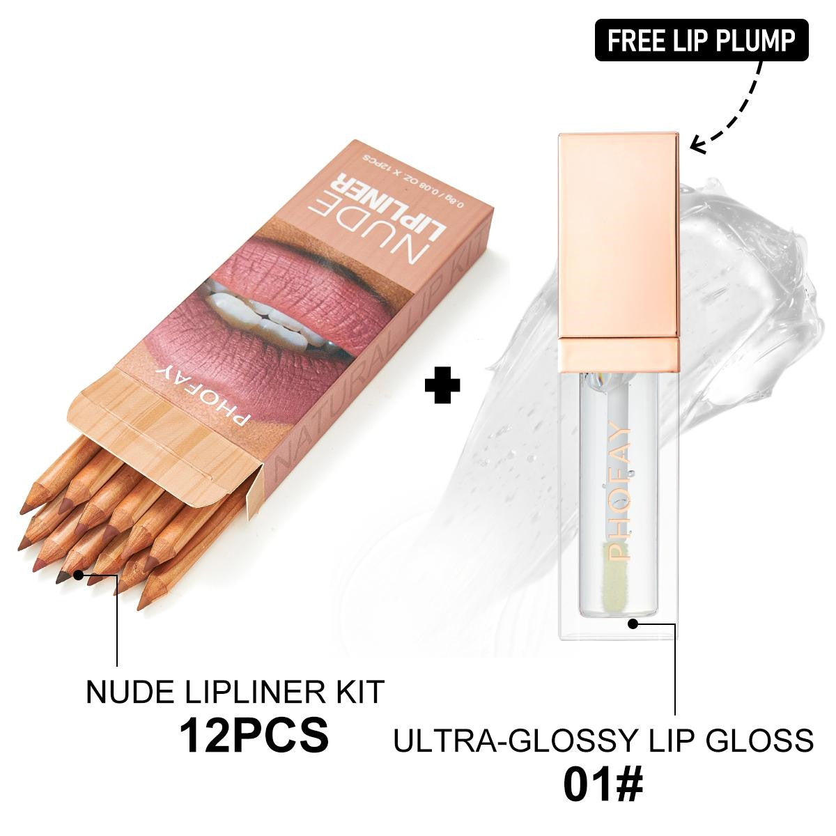 Ultra-Glossy Lip Gloss and Matte Lip Liner 12-Piece Makeup Kit