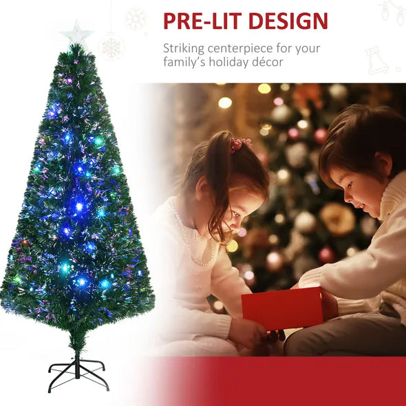 6' Tall Pre-Lit Douglas Fir Christmas Tree with 24 LED Lights