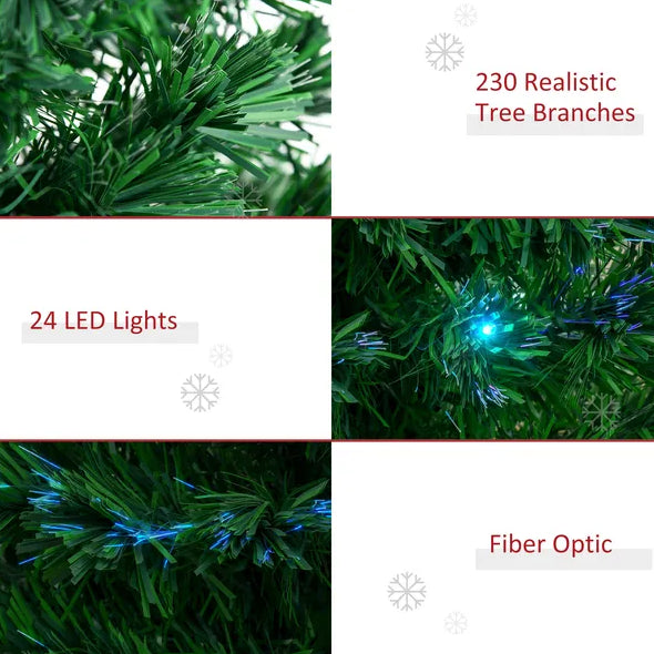 6' Tall Pre-Lit Douglas Fir Christmas Tree with 24 LED Lights