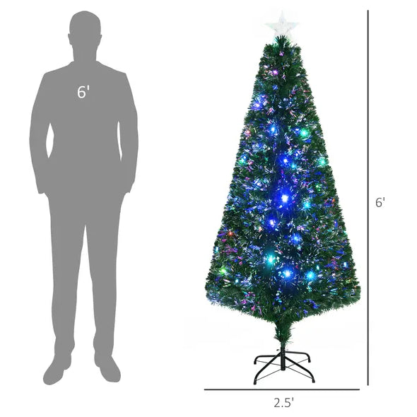 6' Tall Pre-Lit Douglas Fir Christmas Tree with 24 LED Lights