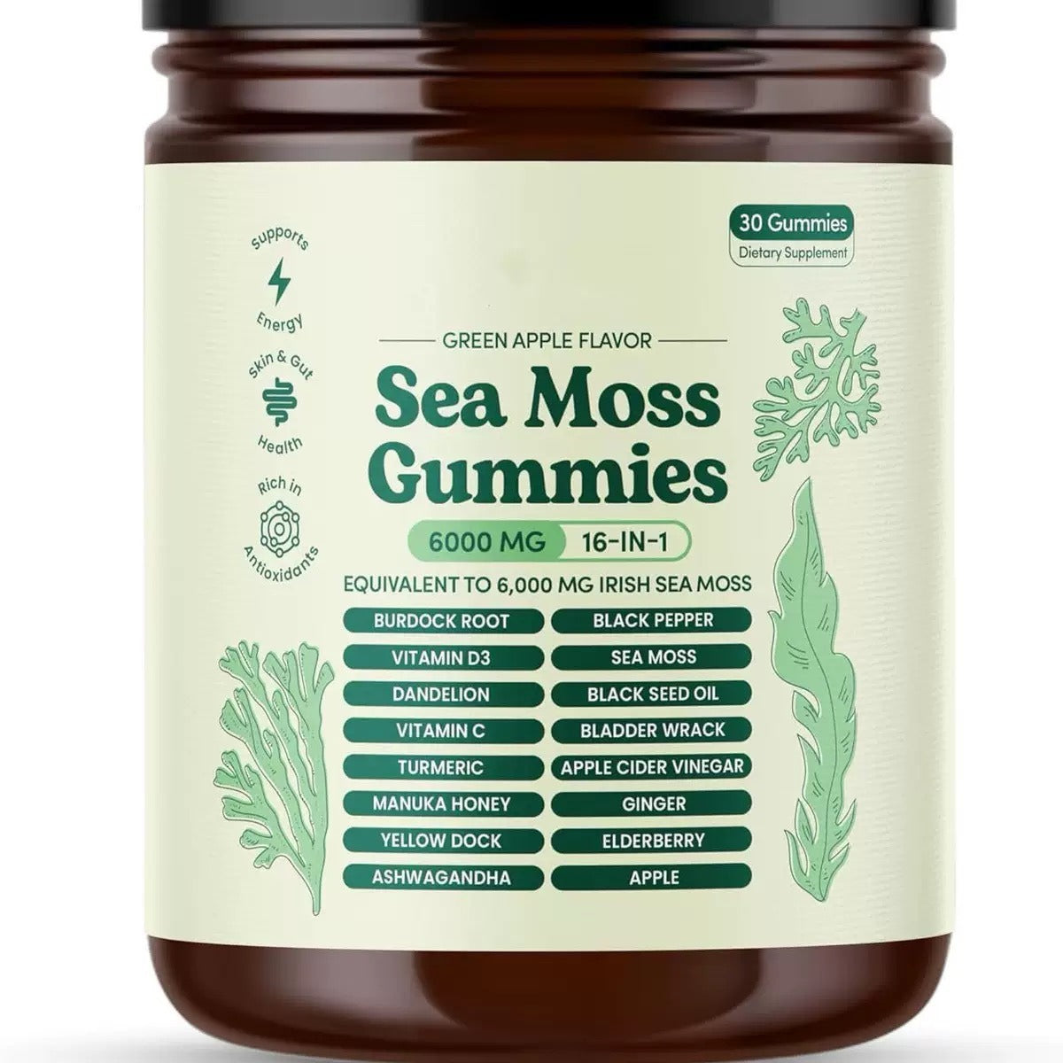 Sea Moss Gummies with Black Seed Oil - 30 Tablets
