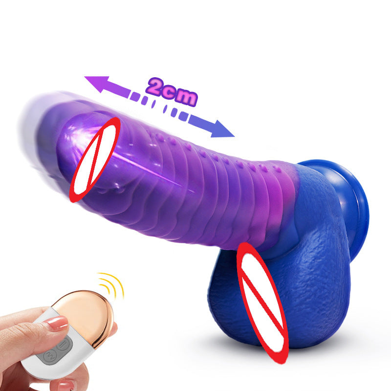 Adult Telescopic Vibrator with Heating and Remote Control - Waterproof Silicone