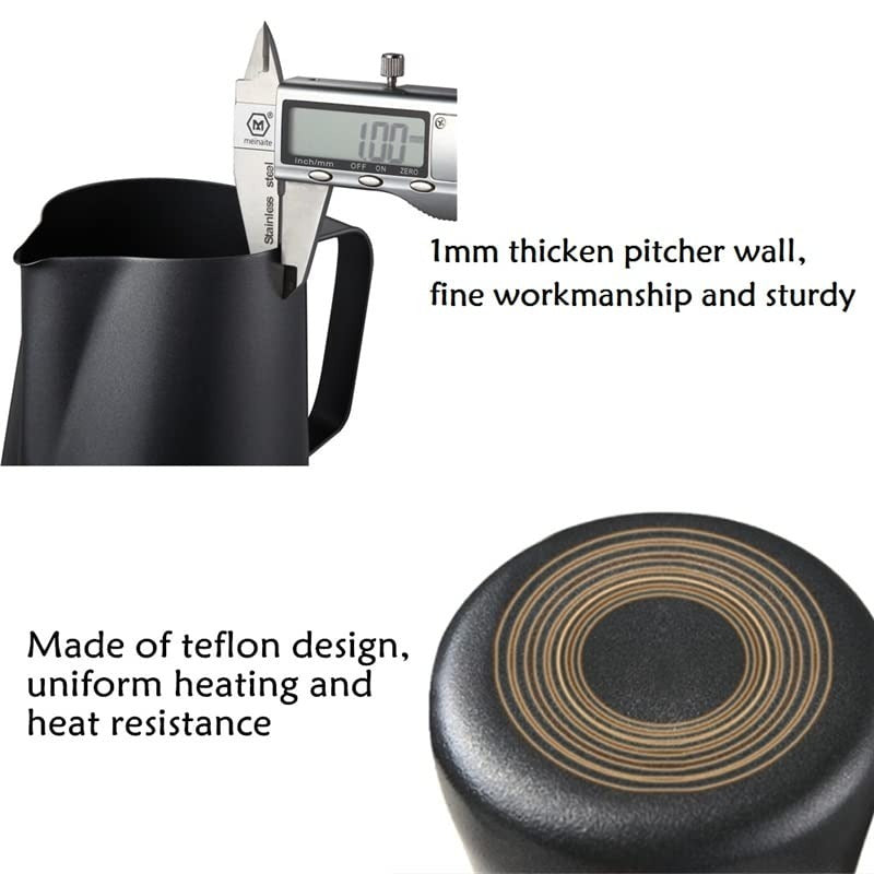 Stainless Steel Milk Frothing Jar - 600ml Matte Black