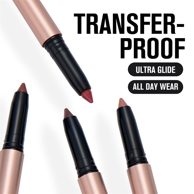 Matte Lip Liner and Lipstick Pencil - Long-Lasting Silky Finish