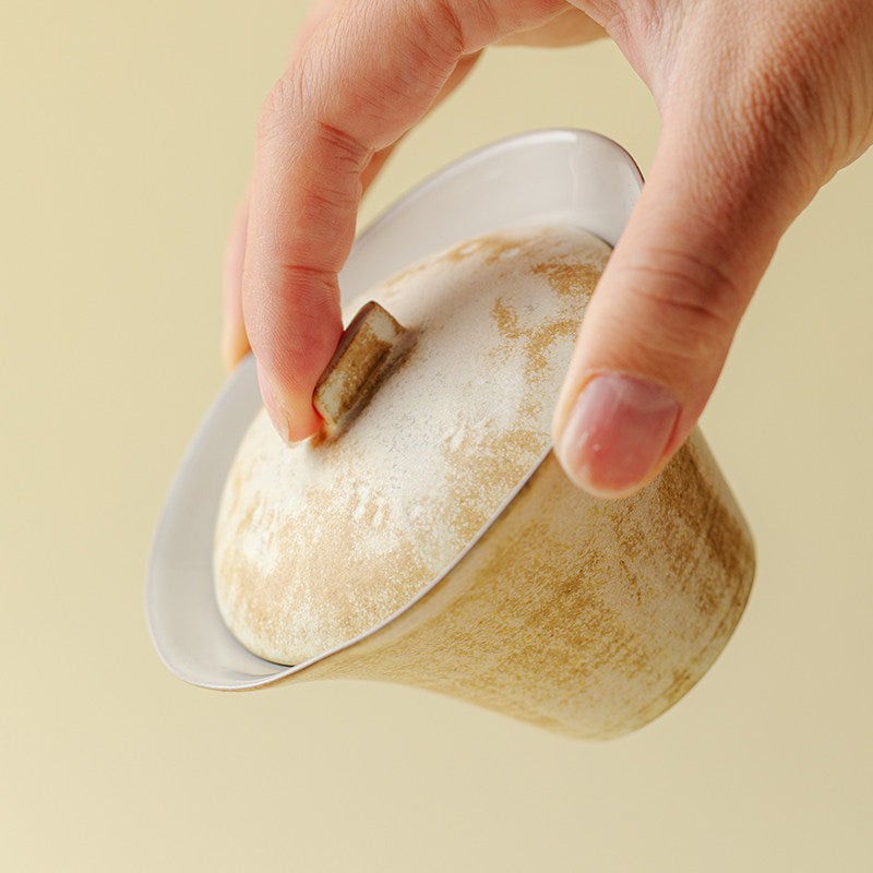 Japanese-Style Handmade Stoneware Tea Bowl for Brewing Tea - Water Moon Gaiwan 115ml