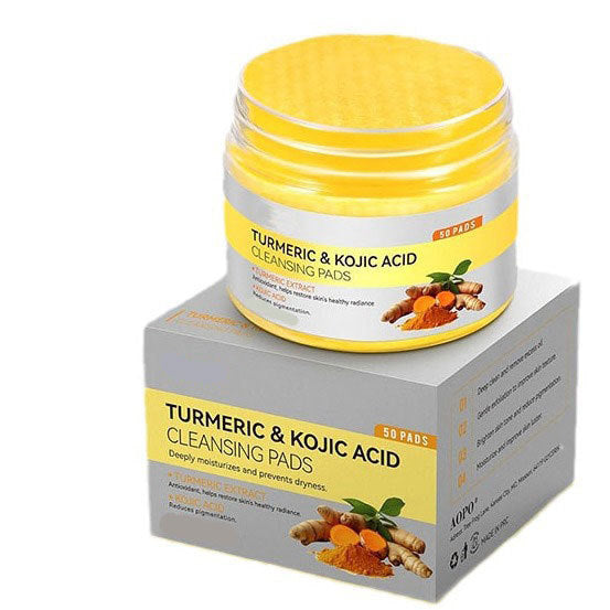 Turmeric Cotton Facial Slices - 50 Pieces Brightening Skin Care