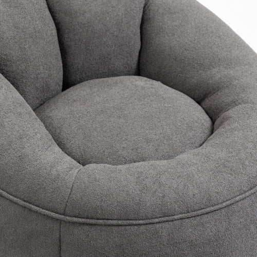 Grey High Pressure Foam Bean Bag Sofa Chair with Footrest