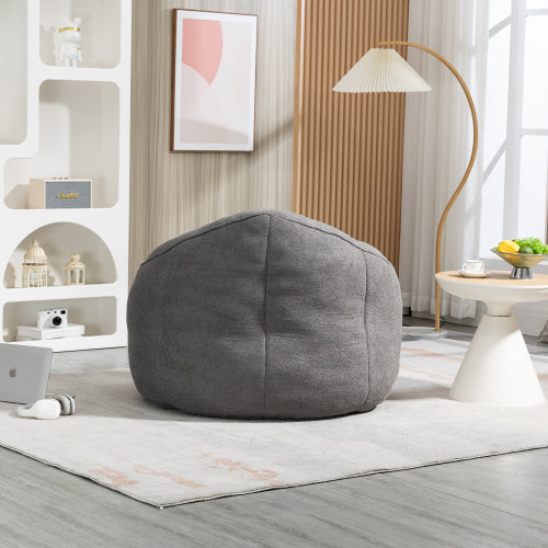 Grey High Pressure Foam Bean Bag Sofa Chair with Footrest