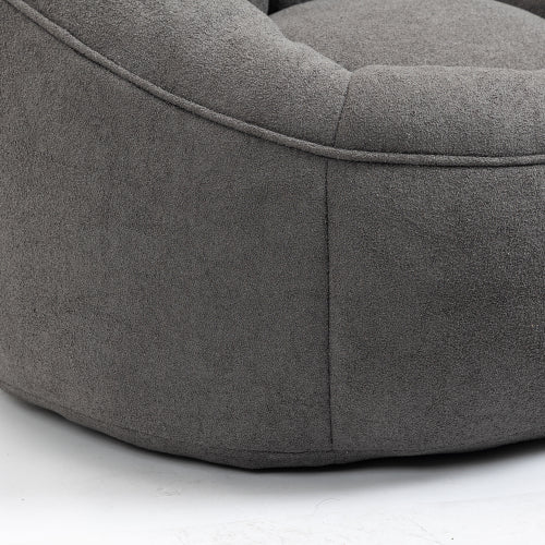 Grey High Pressure Foam Bean Bag Sofa Chair with Footrest