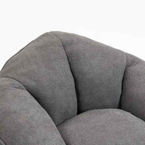 Grey High Pressure Foam Bean Bag Sofa Chair with Footrest