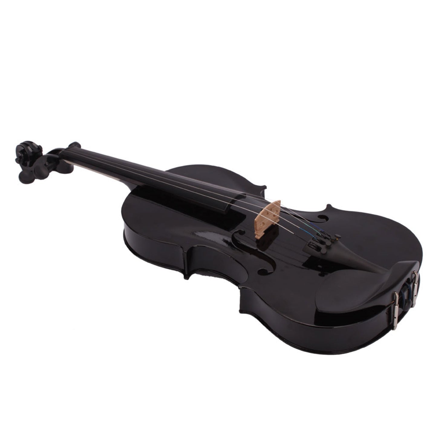 Black Acoustic Violin Set - Full Size with Case, Bow & Rosin