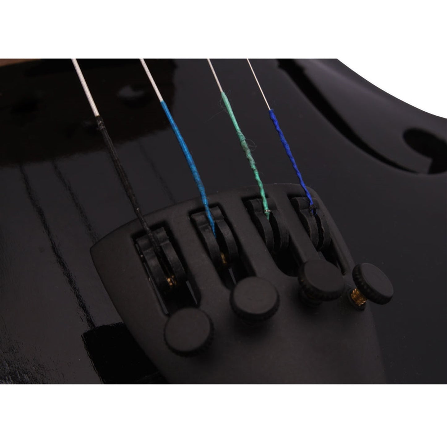 Black Acoustic Violin Set - Full Size with Case, Bow & Rosin