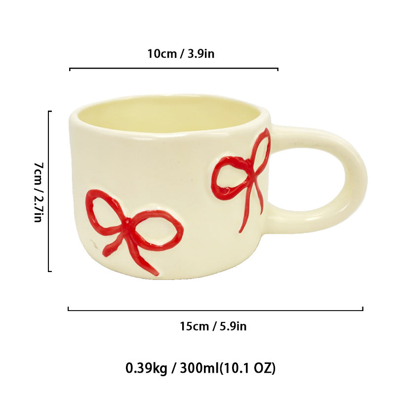 European Style Heart Hand Pinch Bow Coffee Cup - Porcelain Drinkware