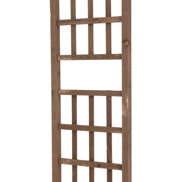 7FT Wooden Garden Arbor Wedding Arch Backdrop Stand for Ceremony and Party, Dark Brown