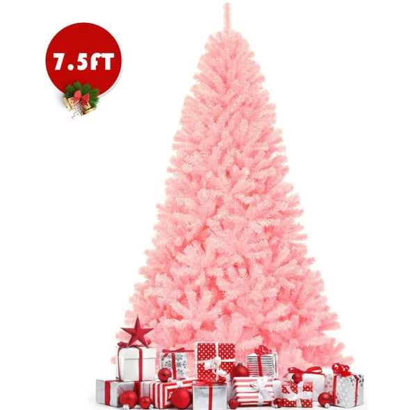 7.5 Feet Pink Hinged Artificial Christmas Tree - Full Fir Design