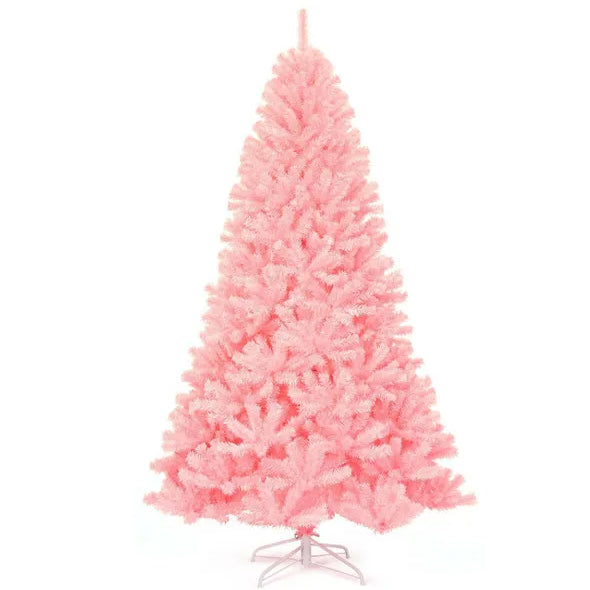 7.5 Feet Pink Hinged Artificial Christmas Tree - Full Fir Design