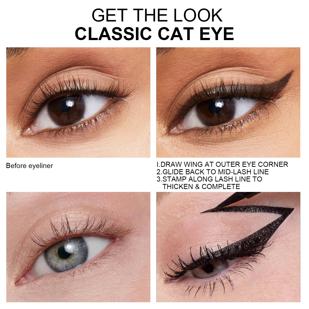Double-Ended Liquid Eyeliner Stamp - Waterproof & Smudge-Proof Pen