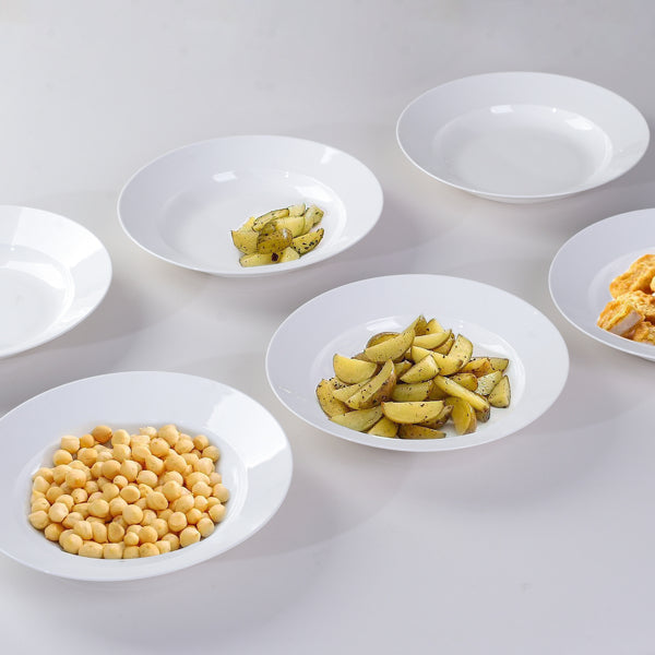 9.5-Inch Pure White Dinner Plate Set - 6 Pieces