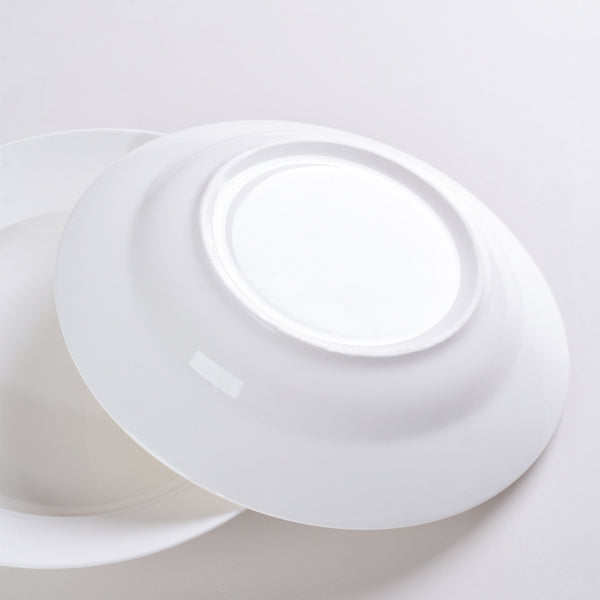 9.5-Inch Pure White Dinner Plate Set - 6 Pieces