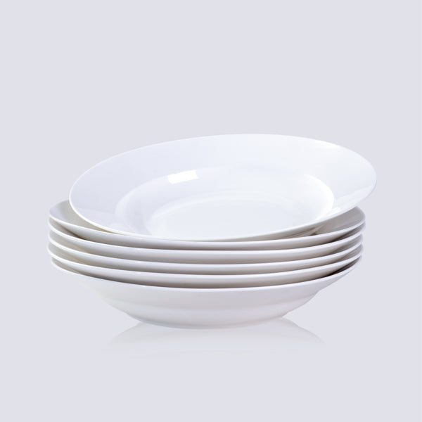 9.5-Inch Pure White Dinner Plate Set - 6 Pieces