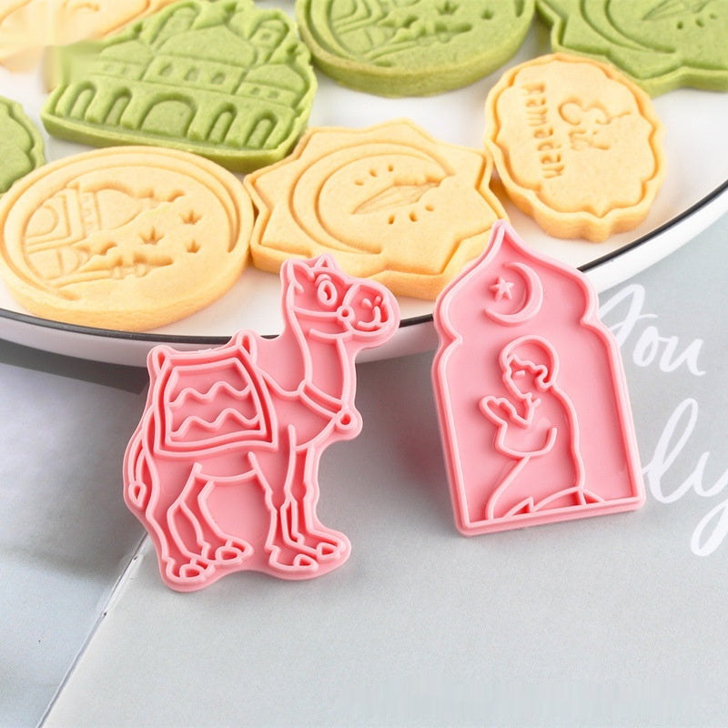 8-Piece Cookie Mold Set for Baking and Cake Decorating - Plastic Irregular Shapes