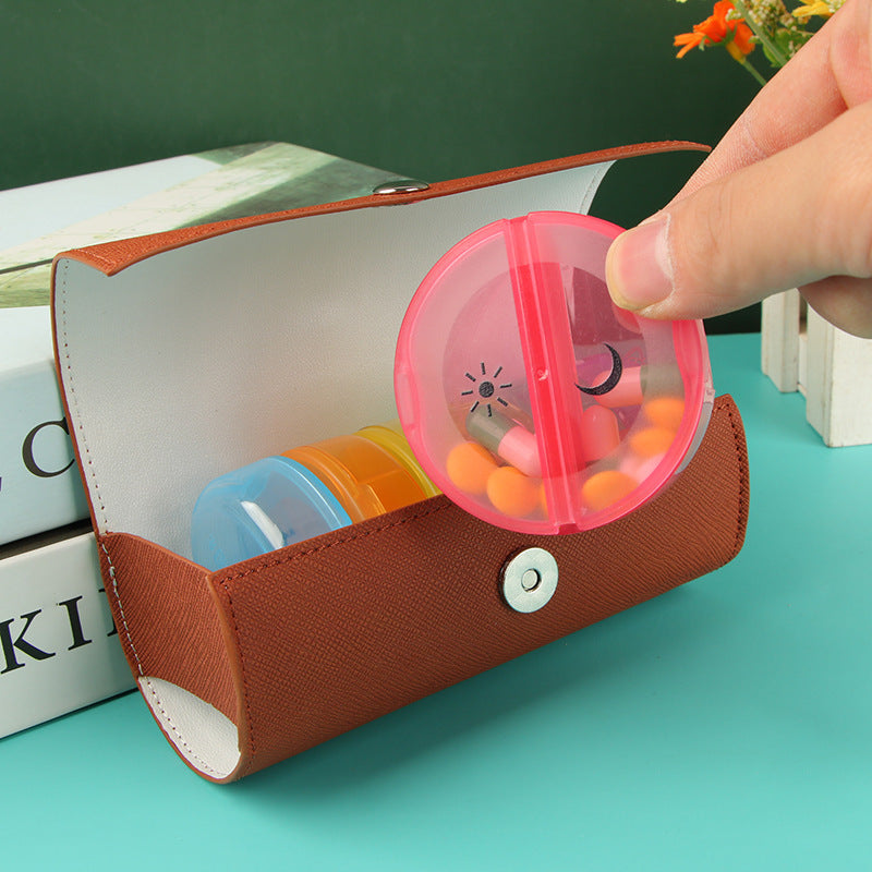Mini Travel Pill Box with 14 Grid Moisture-Proof Portable Storage Organizer