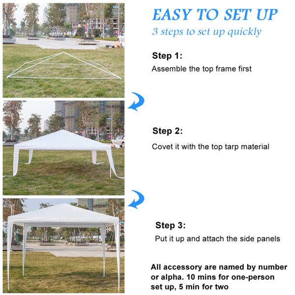 3x3m Waterproof Outdoor Party Tent with Spiral Tube Frame