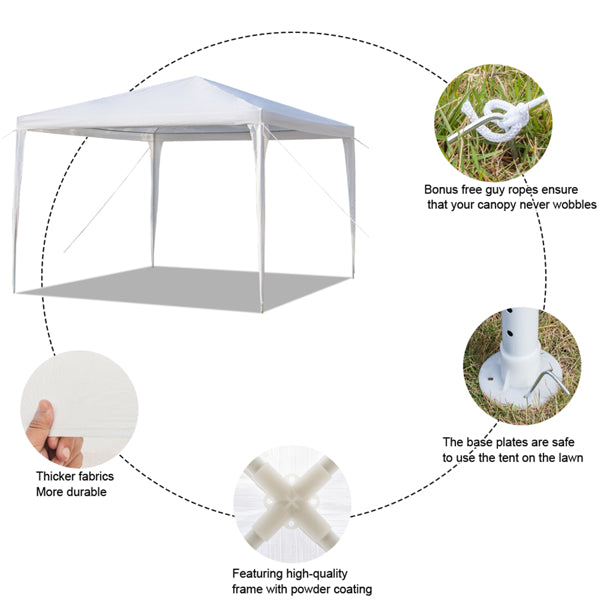 3x3m Waterproof Outdoor Party Tent with Spiral Tube Frame